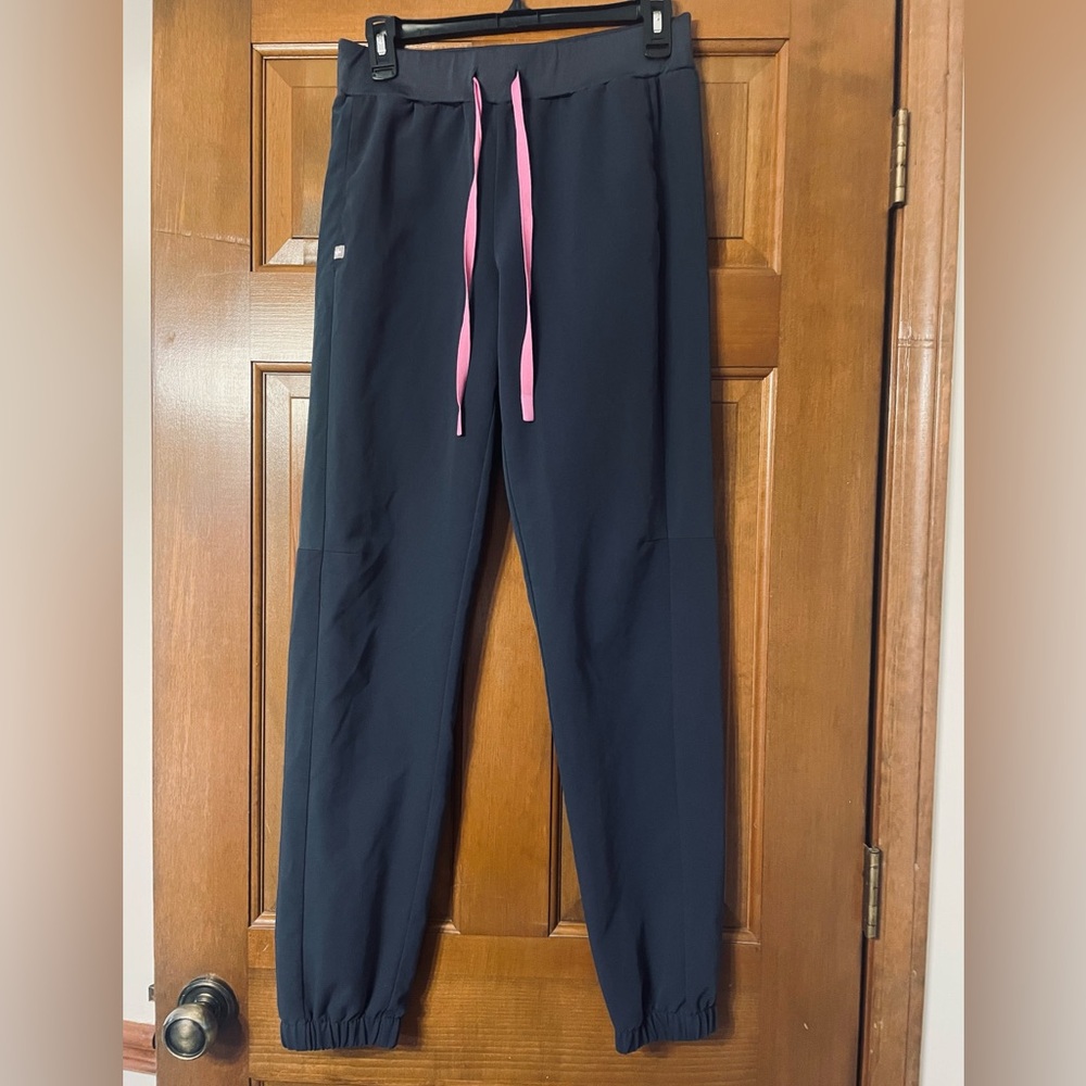 Figs dark harbor Pants with Pink Drawstring
